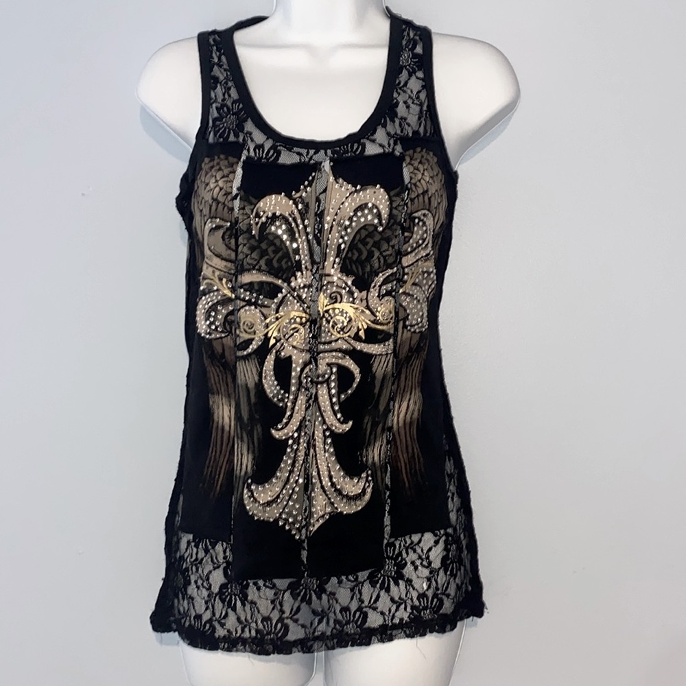 Beautiful lace and bling tank top by Bus Stop. Small